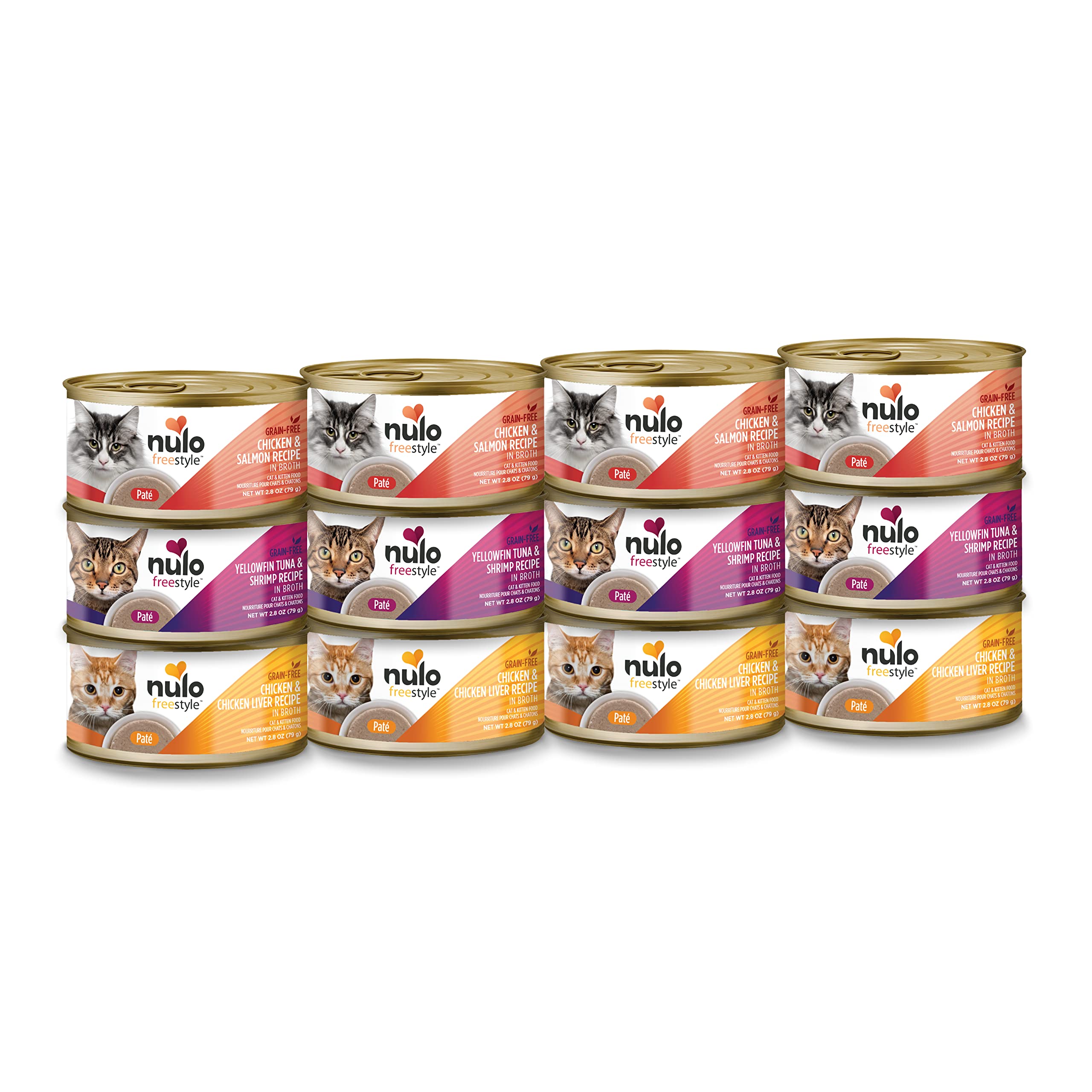 Nulo Freestyle Cat & Kitten Wet Pate Canned Cat Food, Premium All Natural Grain-Free, with 5 High Animal-Based Proteins and Vitamins to Support a Healthy Immune System and Lifestyle