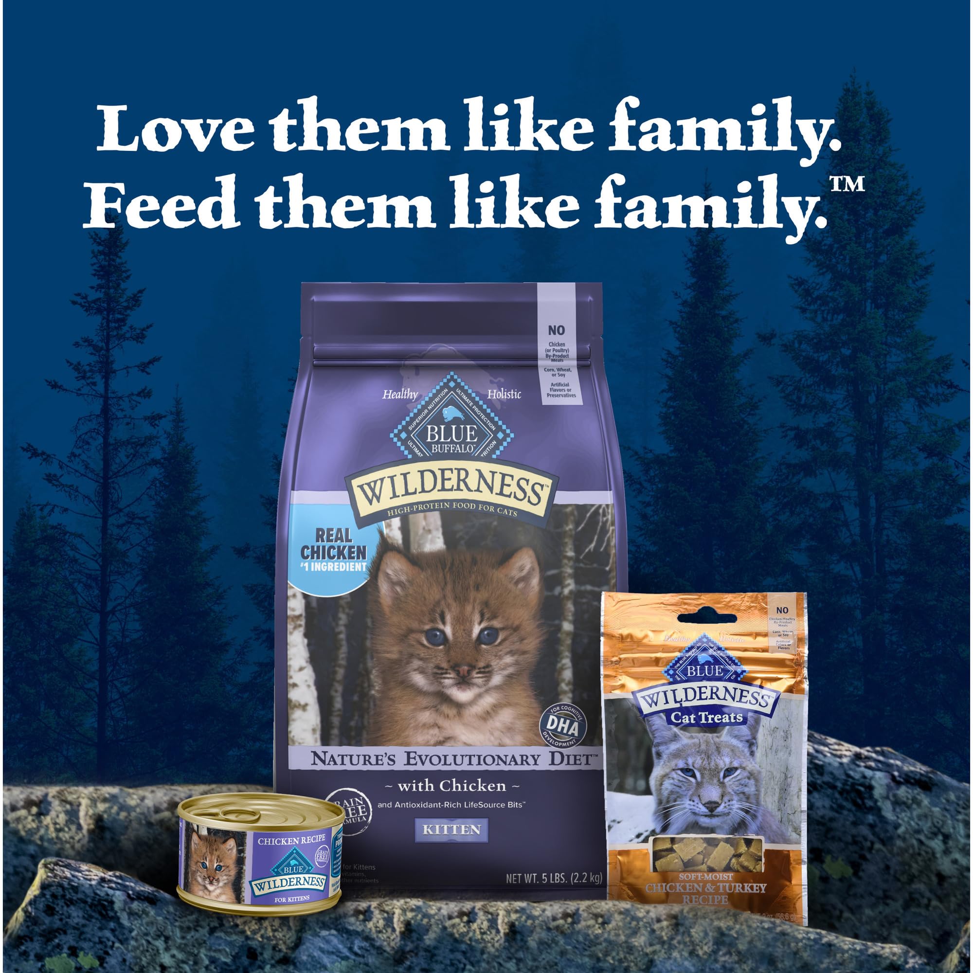 Blue Buffalo Wilderness High-Protein Grain-Free Wet Kitten Food, Chicken Paté Recipe, 3-oz. Cans, 6-Count