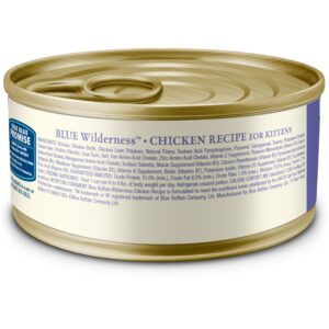 Blue Buffalo Wilderness High-Protein Grain-Free Wet Kitten Food, Chicken Paté Recipe, 3-oz. Cans, 6-Count