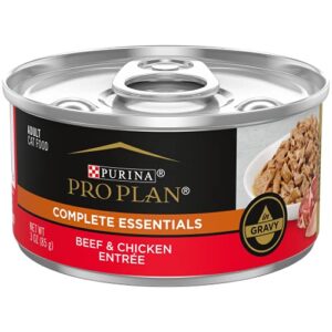 Purina Pro Plan High Protein Cat Food Wet Gravy, Beef and Chicken Entree - (Pack of 24) 3 oz. Pull-Top Cans