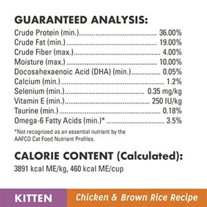 NUTRO WHOLESOME ESSENTIALS Kitten Natural Dry Cat Food for Early Development Farm-Raised Chicken & Brown Rice Recipe, 3 lb. Bag