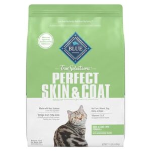 blue buffalo true solutions perfect skin & coat natural adult dry cat food, salmon 11-lb