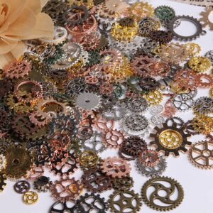 Opexicos 200Pcs Vintage Mixed Mechanical Cogs & Gears DIY Steampunk Pendant Jewelry Craft