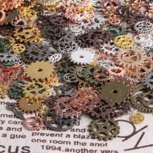 Opexicos 200Pcs Vintage Mixed Mechanical Cogs & Gears DIY Steampunk Pendant Jewelry Craft