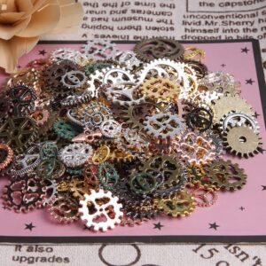 Opexicos 200Pcs Vintage Mixed Mechanical Cogs & Gears DIY Steampunk Pendant Jewelry Craft