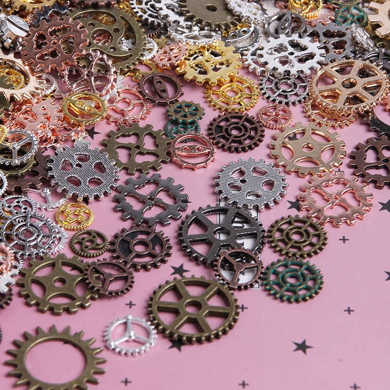 Opexicos 200Pcs Vintage Mixed Mechanical Cogs & Gears DIY Steampunk Pendant Jewelry Craft