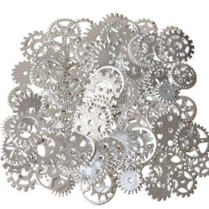 Bodosac 300 Gram Assorted Vintage Antique Steampunk Gears Charms Watch Cog Wheel Sets 5 Color