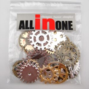 ALL in ONE 200 Gram 4 Color Steampunk Gear Wheel Charms Cog Connectors Pendants Jewelry Finding DIY Craft