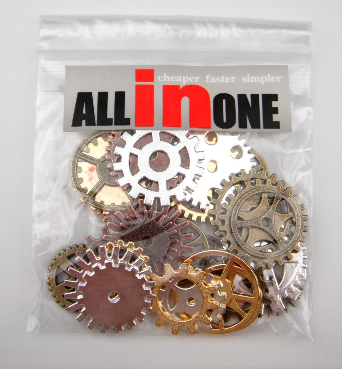 ALL in ONE 200 Gram 4 Color Steampunk Gear Wheel Charms Cog Connectors Pendants Jewelry Finding DIY Craft