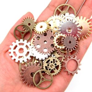 ALL in ONE 200 Gram 4 Color Steampunk Gear Wheel Charms Cog Connectors Pendants Jewelry Finding DIY Craft