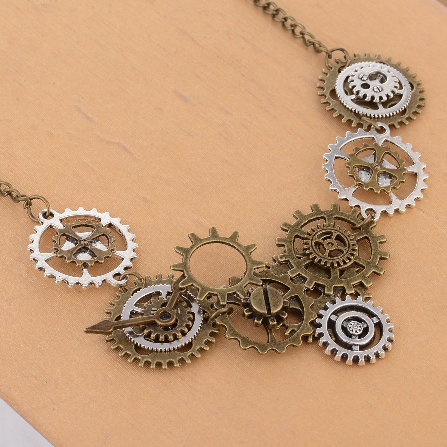 ALL in ONE MAHAVIMOKSA 200 Grams Steampunk Gear Wheel Charms Cog Connectors Pendants Jewelry Finding DIY Craft (Silver)