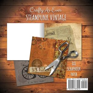 Vintage Steampunk Scrapbook Paper Pad 8x8 Scrapbooking Kit for Papercrafts, Cardmaking, DIY Crafts, Old Retrofuturistic Theme, Vintage Design