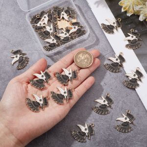 SUNNYCLUE 1 Box 24Pcs Gothic Charms Bird Charms Enamel Raven Crow Beak Halloween Doctor Steampunk Black Charm for Jewelry Making Charms Earrings Necklace Bracelets Earrings Adult DIY Craft Supplies