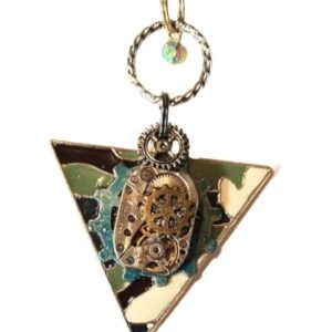 Geared triangle Steampunk Necklace gothic vintage style