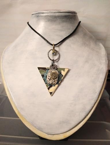 Geared triangle Steampunk Necklace gothic vintage style