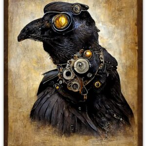 Steampunk Raven - 11x14 Unframed Wall Art Print - Makes a Perfect Home Conversational Piece and Gift