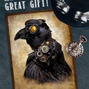 Steampunk Raven - 11x14 Unframed Wall Art Print - Makes a Perfect Home Conversational Piece and Gift