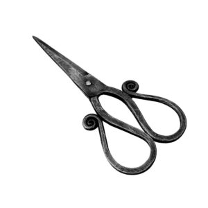 Hand Forged Spiral Medieval Scissor Wrought Iron Handmade Vintage Scissor Blacksmith Craft Scissor for Classic Look Black Antique Finish Heavy Duty Sharp Scissor BY LIVING IDEAS