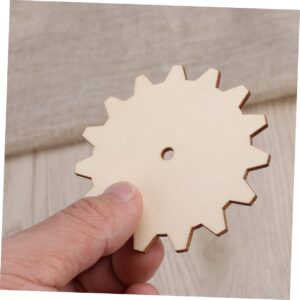Homoyoyo 30 Pcs Unfinished Gear Wheels Unfinished Wood Cutouts Wood Cutout for Crafts Wood Circles for Crafts Wood Embellishment DIY Wood Craft Nativity Crafts Wooden Bamboo Equipment