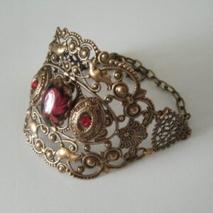 Rose Cuff Bracelet, handmade jewelry gothic victorian edwardian art nouveau steampunk art deco