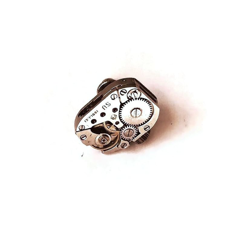 Steampunk Tie Pin Small Vintage Watch Movement Father's Day Tie Tack Lapel Pin Mechanical Jewel