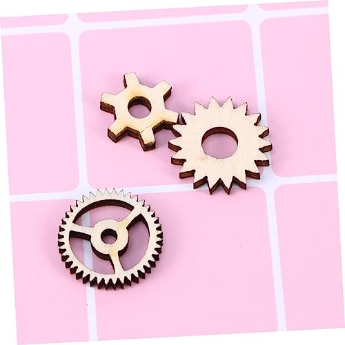 ibasenice 300 Pcs Wooden Gear Wood Chips Wood Gear Cutout Vintage Gears Charms Wooden Shapes to Paint Wooden Steampunk Gear Retro Toys DIY Gear Wood Chips Christmas Wood Carving Child