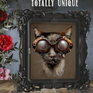 Steampunk Cat Wearing Goggles - 11x14 Unframed Wall Art Print - Makes a Funny and Cute Home Decor and Gift For Cat Owners