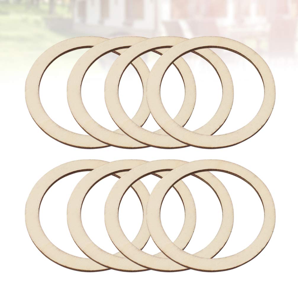 Ciieeo 50pcs Wreath Frames Unfinished Wood Pieces Rings Shape Round Wood Linking Rings Wooden Pieces for Floral Craft DIY Craft Making