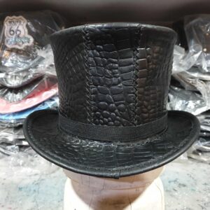 Steampunk MadHatter Leather Top Hat (X-Large, Steampunk Googles)