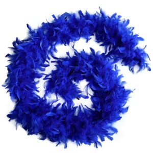 feelfunfeather blue chandelle turkey feather boa 2 yards 45g for diy craft wedding party dancing concert halloween christmas costume home decoration