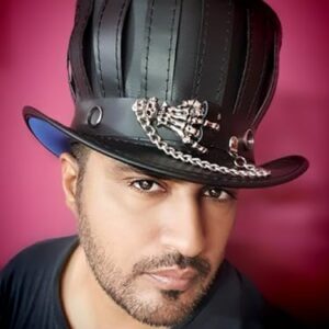 Steampunk Gothic Mad Hatter Leather Top Hat (Leather, XX-Large)