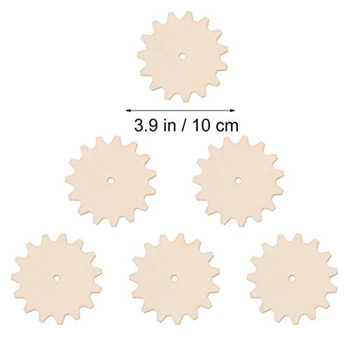 Veemoon 20 Pcs Wooden Steampunk Gear DIY Wood Craft Unfinished Gear Wheels Wood Cutout for Crafts Wooden Slice Shape Unfinished Wooden disc Nativity Crafts Christmas Wooden Circle Bamboo