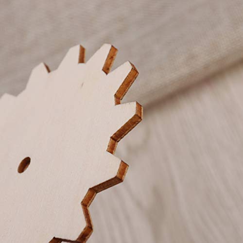 Veemoon 20 Pcs Wooden Steampunk Gear DIY Wood Craft Unfinished Gear Wheels Wood Cutout for Crafts Wooden Slice Shape Unfinished Wooden disc Nativity Crafts Christmas Wooden Circle Bamboo