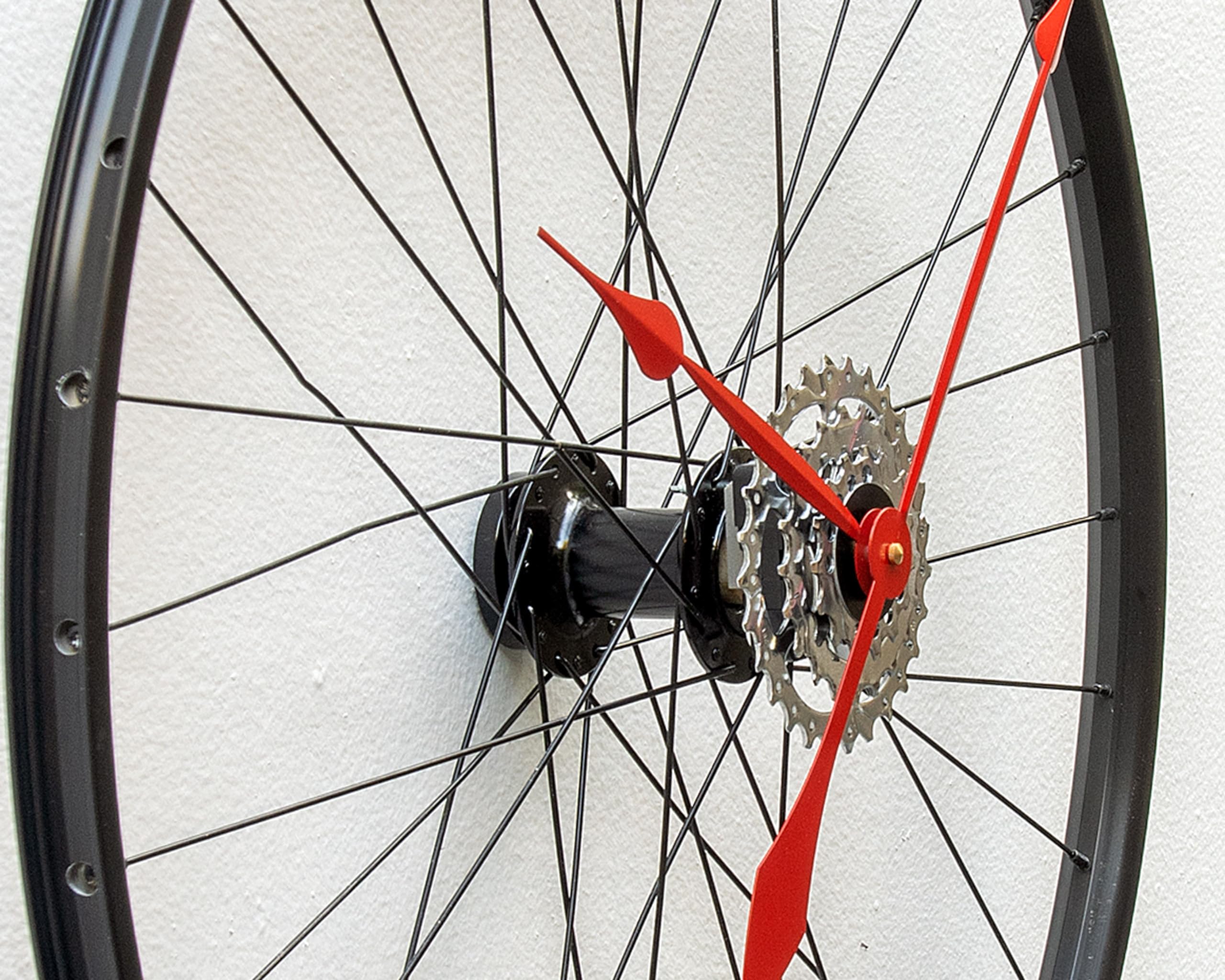 Bike Wheel Clock, Large, Wall, Cyclist, Unique, Steampunk, Decor, Bicycle, spoke, time, gear, cycle, recycle, upcycle, repurpose, reuse,