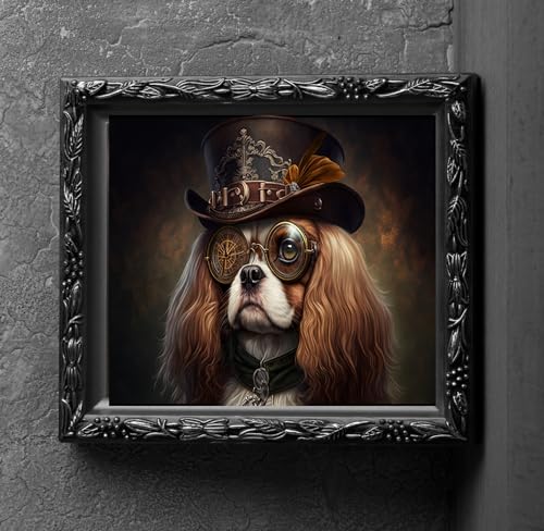 Steampunk Cocker Spaniel, Art Print, Wall Hanging, Animal Poster Picture, Photograph Fantasy Anthropomorphic, Dog Puppy Gift, Imagination (8x10)