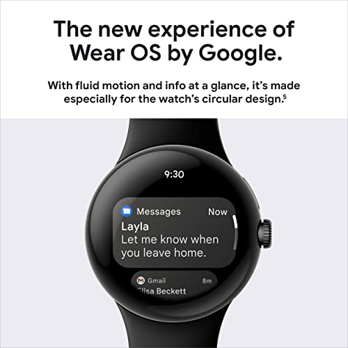 Google Pixel Watch - Android Smartwatch with Fitbit Activity Tracking - Heart Rate Tracking - Polished Silver Stainless Steel case with Chalk Active band - WiFi