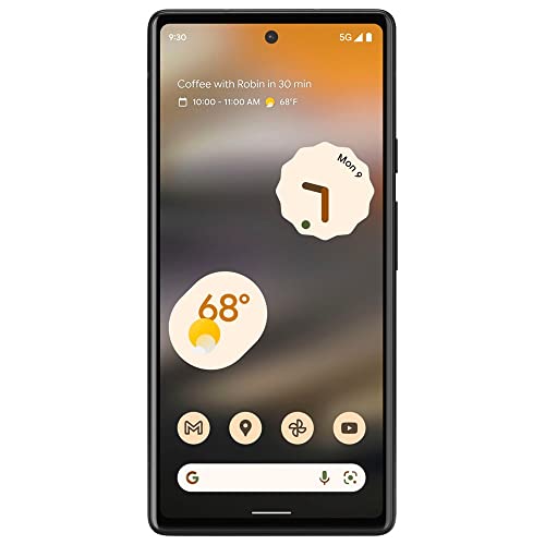 Google Pixel 6a 5G (128GB, 6GB) 6.1" OLED, 4K Camera, 4G Volte (GSM + CDMA) Fully Unlocked (Verizon, T-Mobile, AT&T, Straight Talk) US Model (w/Fast Car Charger, Charcoal) (Renewed)