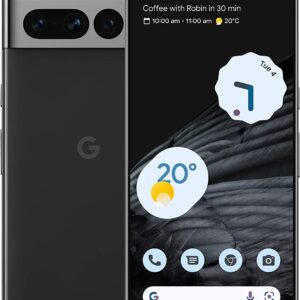 Google Pixel 7 Pro 5G 128GB 12GB RAM 24-Hour Battery Factory Unlocked for GSM Carriers Global Version - Obsidian (Renewed), Black