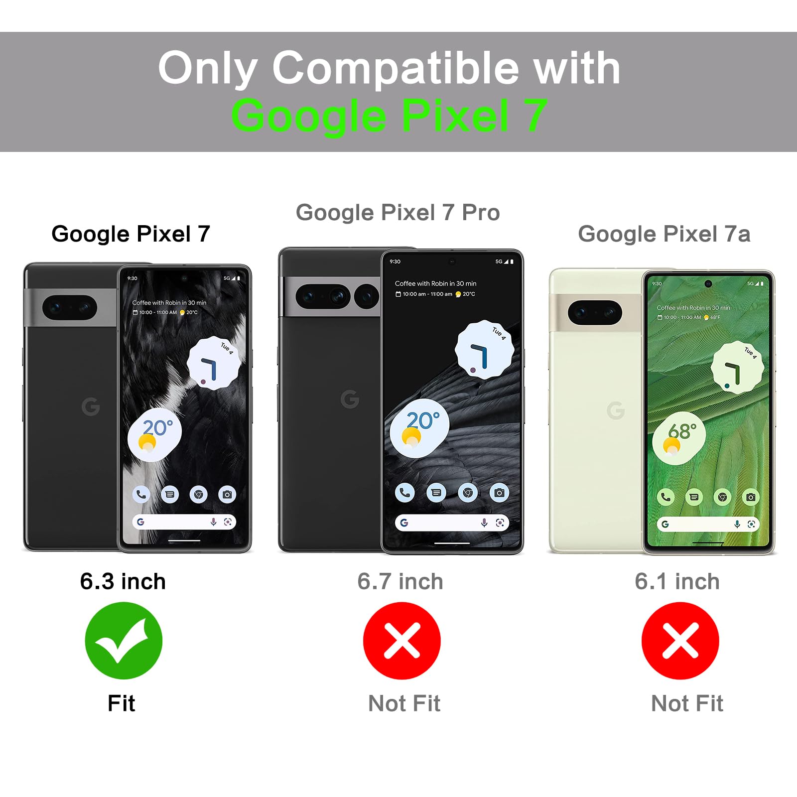 BENTOBEN Google Pixel 7 Protective Case, Heart Plating, TPU, Lightweight, Flexible, Non-Slip, Shockproof, 6.3 Inch, Black
