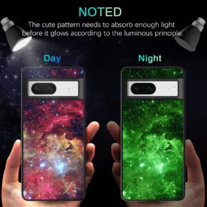 BENTOBEN for Google Pixel 7 Case, Slim Fit Glow in The Dark Hybrid Hard PC Soft TPU Bumper Drop Protective Girls Women Men Phone Cover for Google Pixel 7 6.3", Nebula/Galaxy