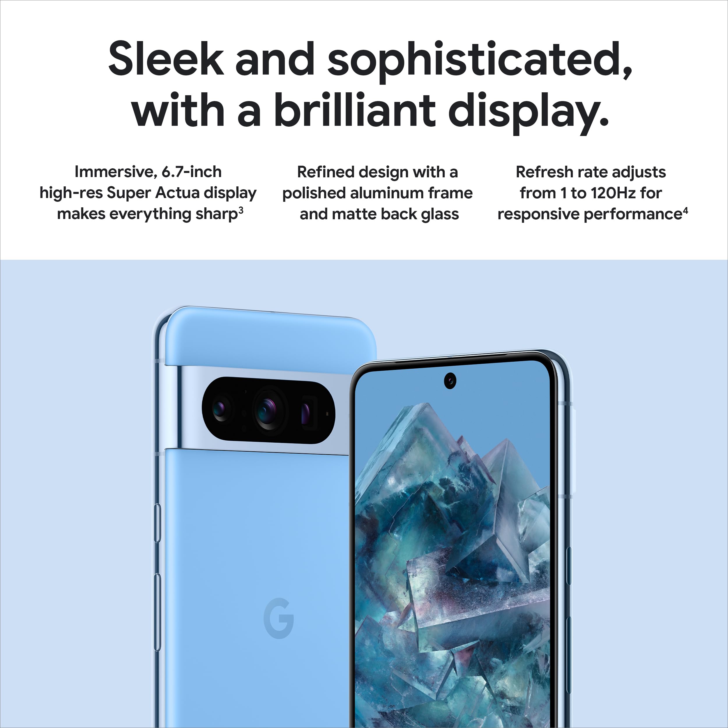 Google Pixel 8 Pro - Unlocked Android Smartphone with Telephoto Lens and Super Actua Display - 24-Hour Battery - Porcelain - 128 GB