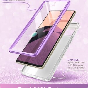 i-Blason Cosmo for Google Pixel 7 Case with Built-in Screen Protector [Support Wireless Charging] Slim Full-Body Stylish Shockproof Anti-Scratch Protective Phone Case for Pixel 7 (2022), Purple