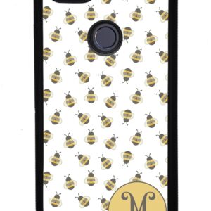 Honey Bumble Bee Personalized Black Rubber Phone Case Compatible With Google Pixel 8 Pro, 8a, 8, 7a, 7, Pixel 7 Pro, 6a, Pixel 6 Pro, 6, 5, 4a 5G, 4a 4G, 4, 4 XL, 3a, 3a XL, 3, 3 XL, 2 XL, 2