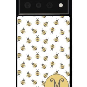 Honey Bumble Bee Personalized Black Rubber Phone Case Compatible With Google Pixel 8 Pro, 8a, 8, 7a, 7, Pixel 7 Pro, 6a, Pixel 6 Pro, 6, 5, 4a 5G, 4a 4G, 4, 4 XL, 3a, 3a XL, 3, 3 XL, 2 XL, 2