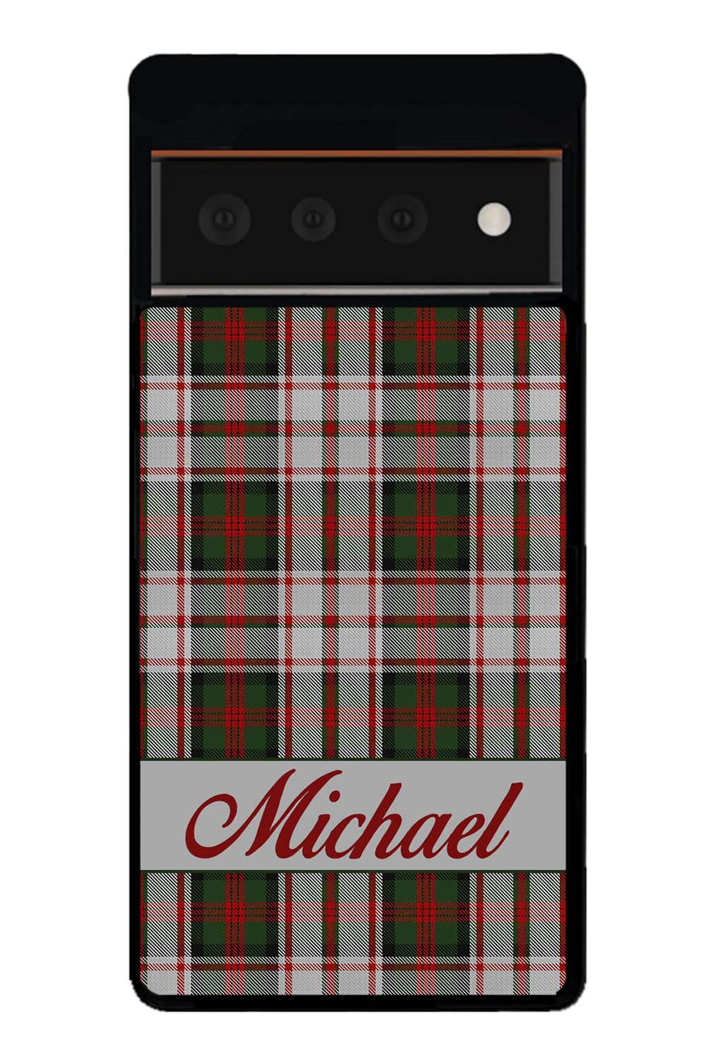 Christmas Tartan Quilt Blanket Personalized Black Rubber Phone Case Compatible With Google Pixel 8 Pro, 8a, 8, 7a, 7, Pixel 7 Pro, 6a, Pixel 6 Pro, 6, 5, 4a 5G, 4a 4G, 4, 4 XL, 3a, 3a XL, 3, 3 XL