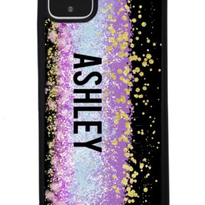 Unicorn Teal Purple Pink Gold Splash Personalized Black Rubber Phone Case Compatible With Google Pixel 8 Pro, 8a, 8, 7a, 7, Pixel 7 Pro, 6a, Pixel 6 Pro, 6, 5, 4a 5G, 4a 4G, 4, 4 XL, 3a, 3a