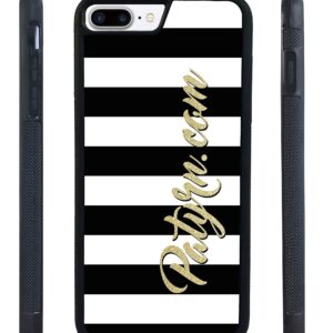 Golden Gold Personalized Flowers Black White Black Rubber Phone Case Compatible With Google Pixel 8 Pro, 8a, 8, 7a, 7, Pixel 7 Pro, 6a, Pixel 6 Pro, 6, 5, 4a 5G, 4a 4G, 4, 4 XL, 3a, 3a XL, 3