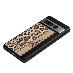 Leopard Skin Brown Black Personalized Black Rubber Phone Case Compatible With Google Pixel 8 Pro, 8a, 8, 7a, 7, Pixel 7 Pro, 6a, Pixel 6 Pro, 6, 5, 4a 5G, 4a 4G, 4, 4 XL, 3a, 3a XL, 3, 3 XL, 2 XL