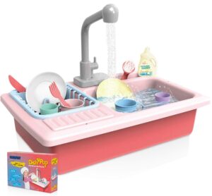 kids kitchen sink play set- fun & educative kids toy- water cycling kitchen sink for kids- above 3 years toddler toys- easy to install play kitchen sink- cute kids kitchen sink