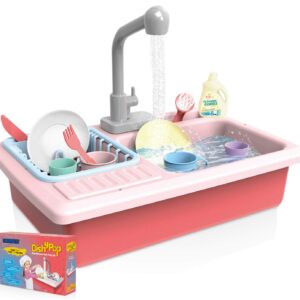 Kids Kitchen Sink Play Set- Fun & Educative Kids Toy- Water Cycling Kitchen Sink for Kids- Above 3 Years Toddler Toys- Easy to Install Play Kitchen Sink- Cute Kids Kitchen Sink